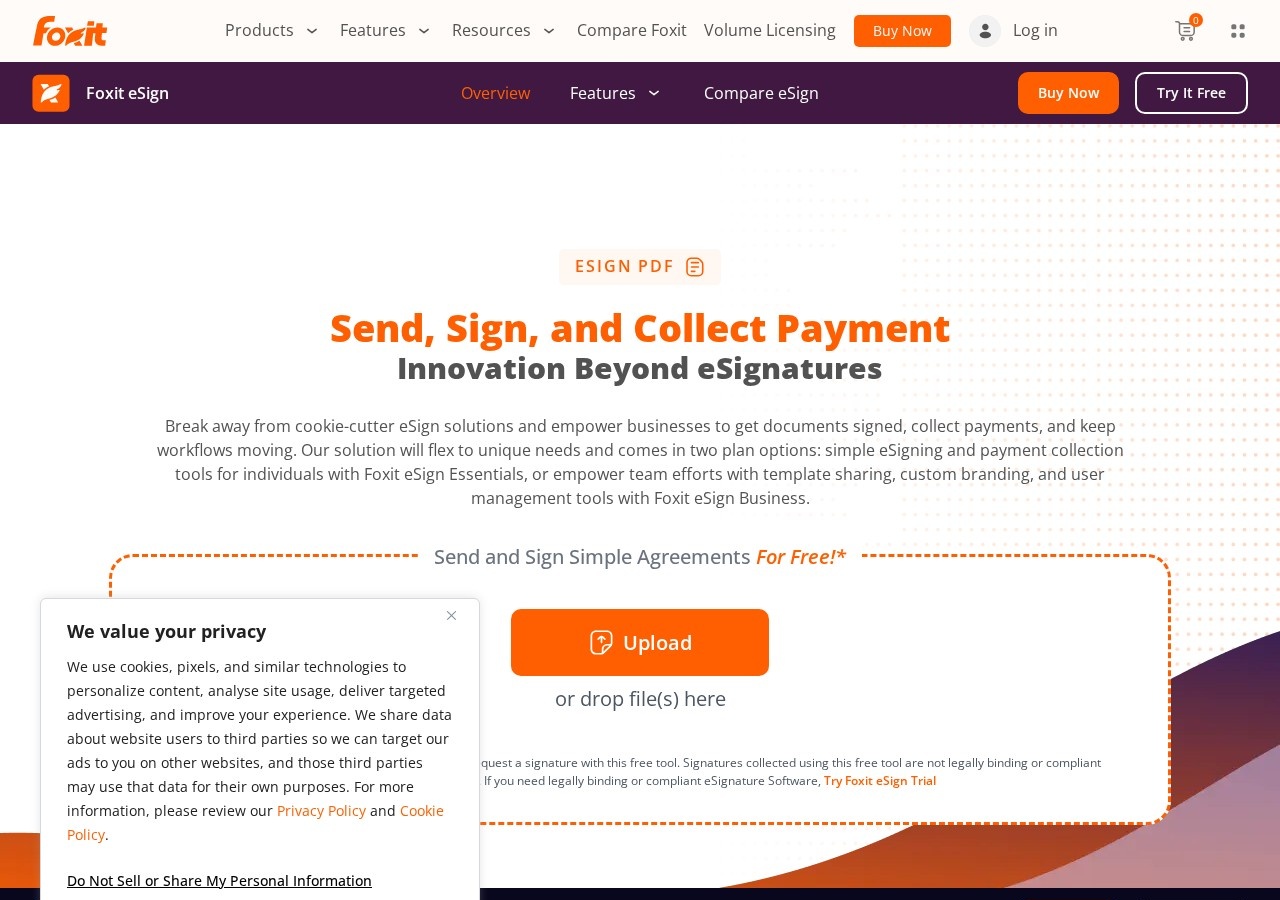 Foxit eSign landing page